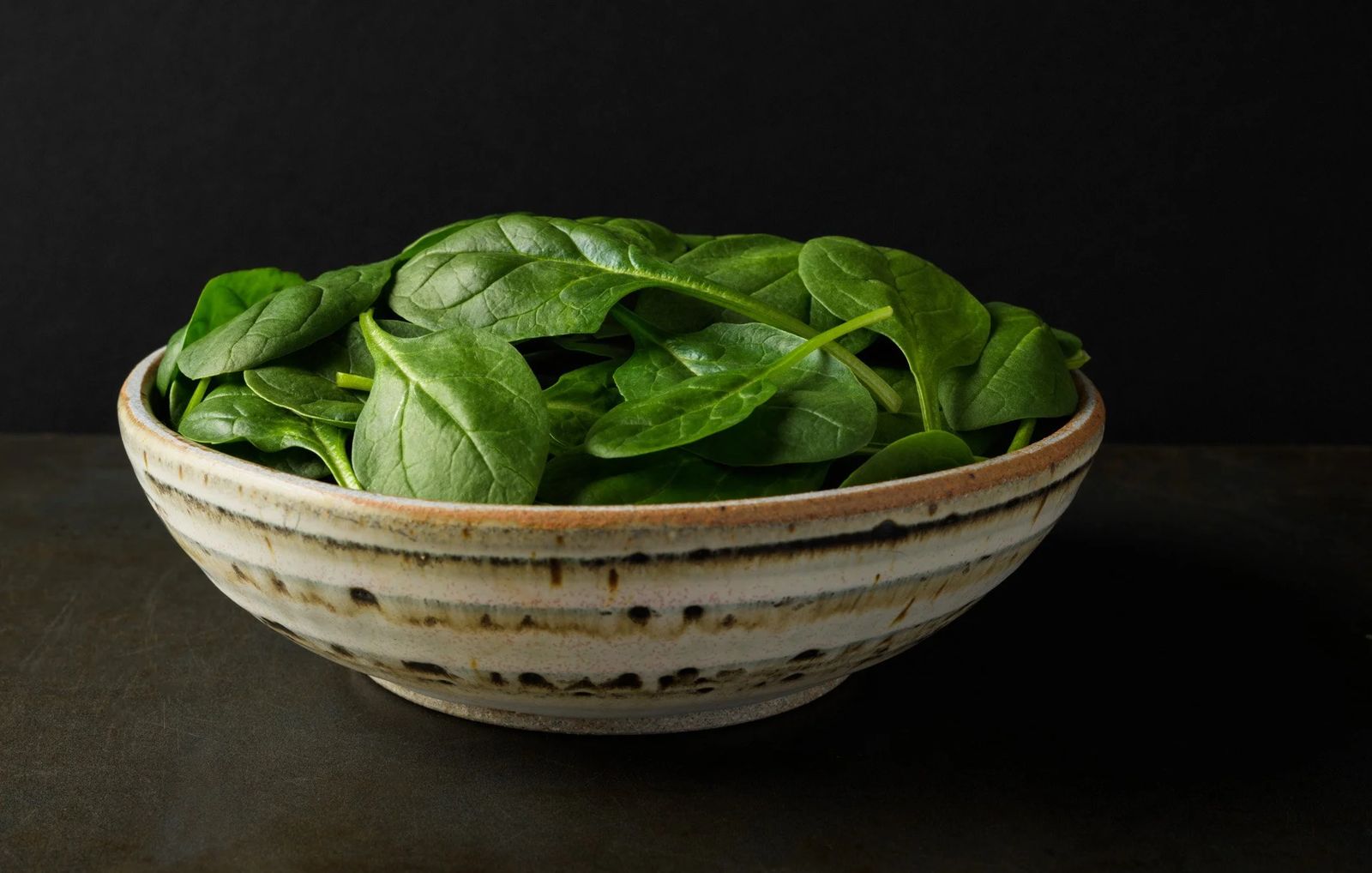 Spinach in Artisan Bowl